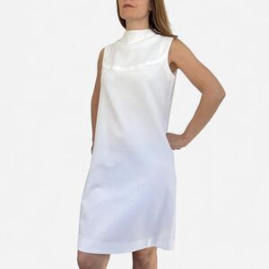 Vintage 60s White Sleeveless Dress S